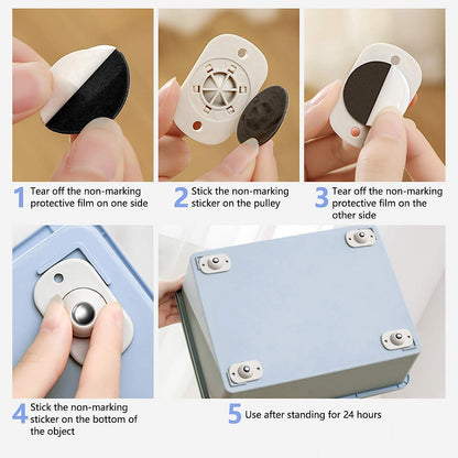 Move Anything Instantly! No-Lift 360° Stick-On Furniture Wheels (PACK OF 10)