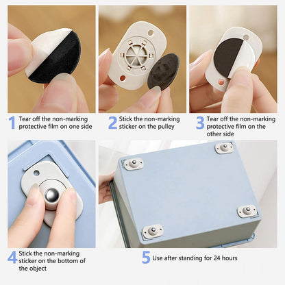 Move Anything Instantly! No-Lift 360° Stick-On Furniture Wheels (PACK OF 10)
