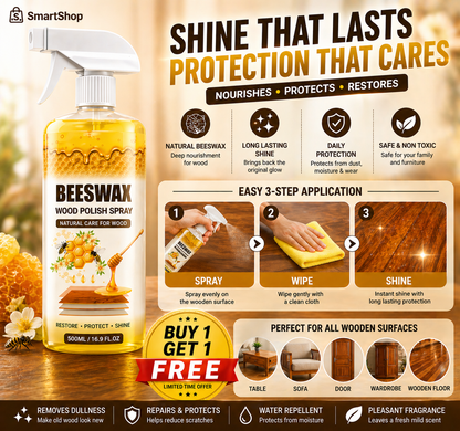Beeswax Wood Polish Spray Restore Shine Protect Furniture Buy 1 Get 1 Free