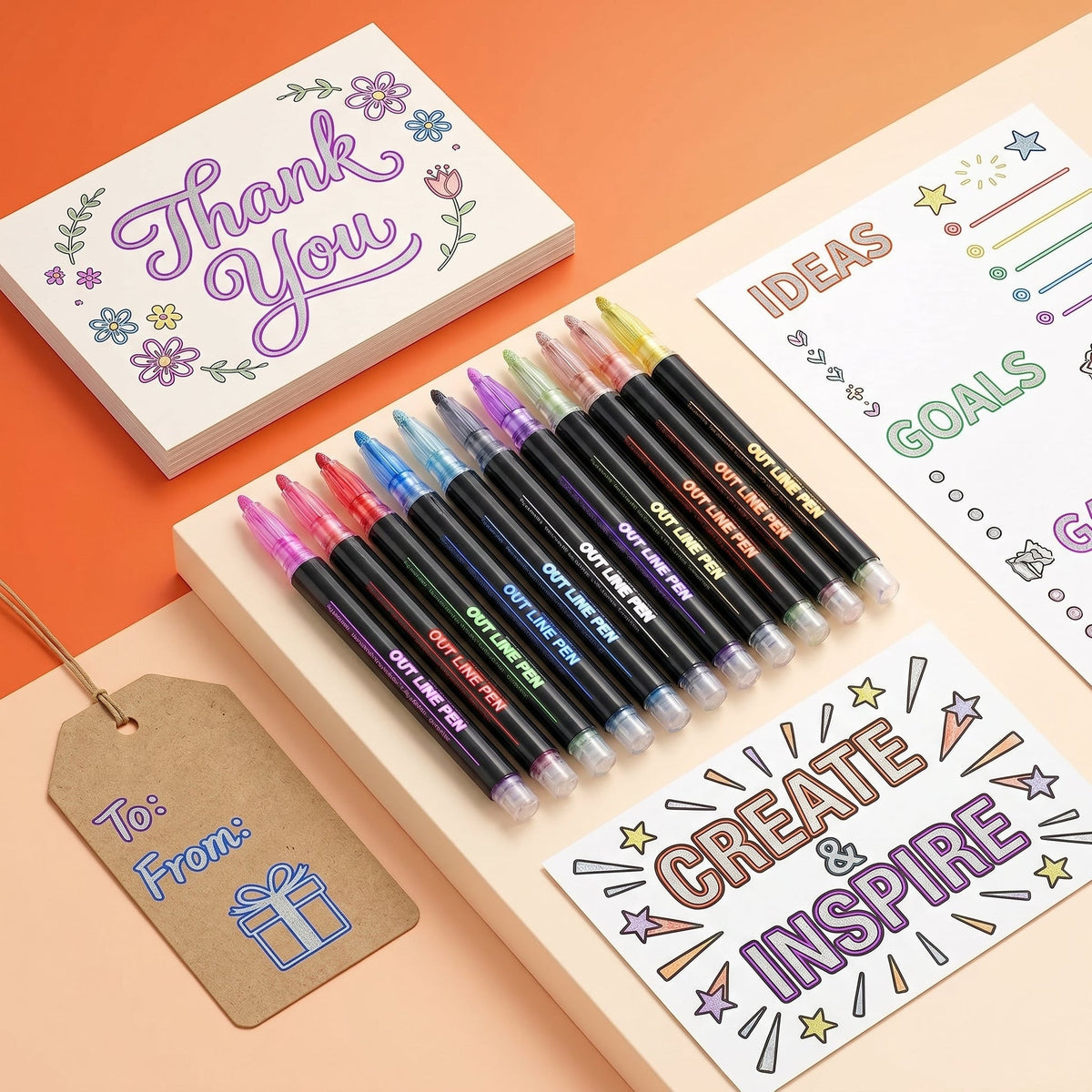 Dreamy Sparkle Dual Line CONTOUR Marker Pen