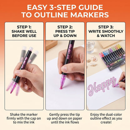 Dreamy Sparkle Dual Line CONTOUR Marker Pen