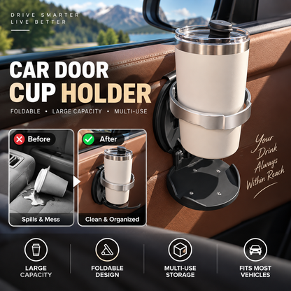 Foldable Car Door Drink Holder