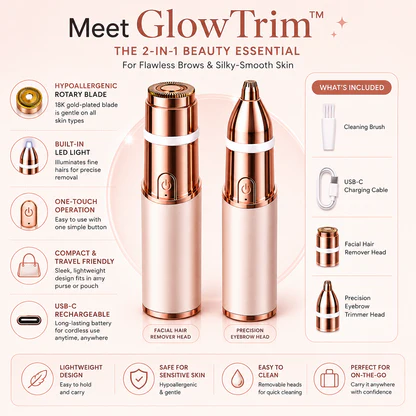 2-in-1 Eyebrow & Facial Hair Trimmer
