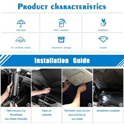 Foldable Car Windshield Sun Umbrella