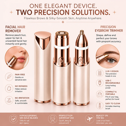 2-in-1 Eyebrow & Facial Hair Trimmer