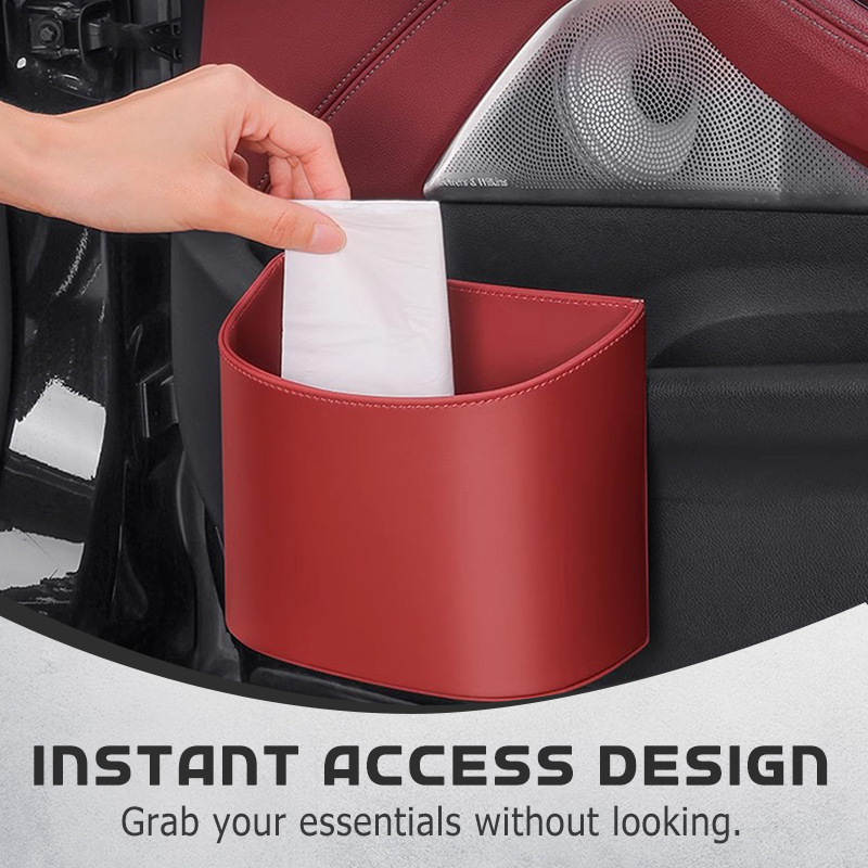 Clip-On PU Leather Car Cup Holder & Organizer