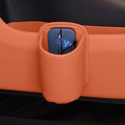 Clip-On PU Leather Car Cup Holder & Organizer