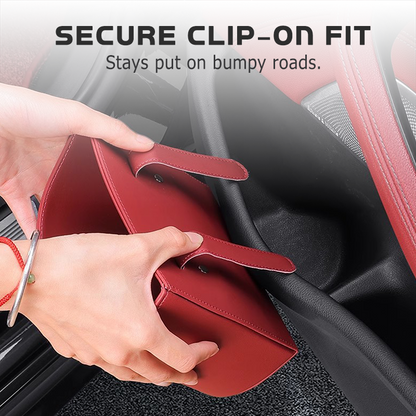 Clip-On PU Leather Car Cup Holder & Organizer