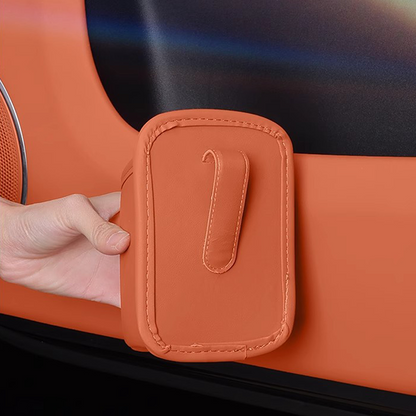 Clip-On PU Leather Car Cup Holder & Organizer
