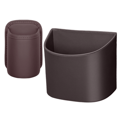 Clip-On PU Leather Car Cup Holder & Organizer