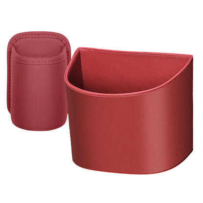 Clip-On PU Leather Car Cup Holder & Organizer