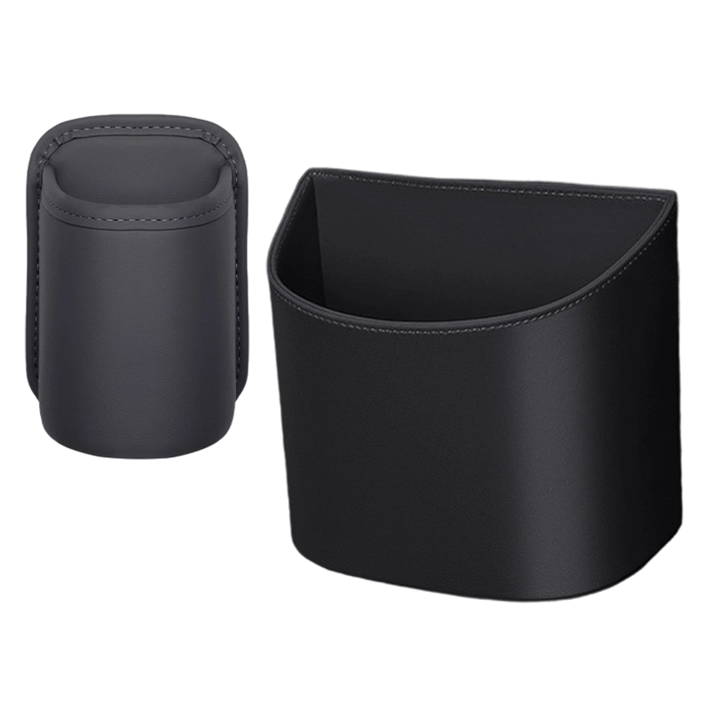 Clip-On PU Leather Car Cup Holder & Organizer